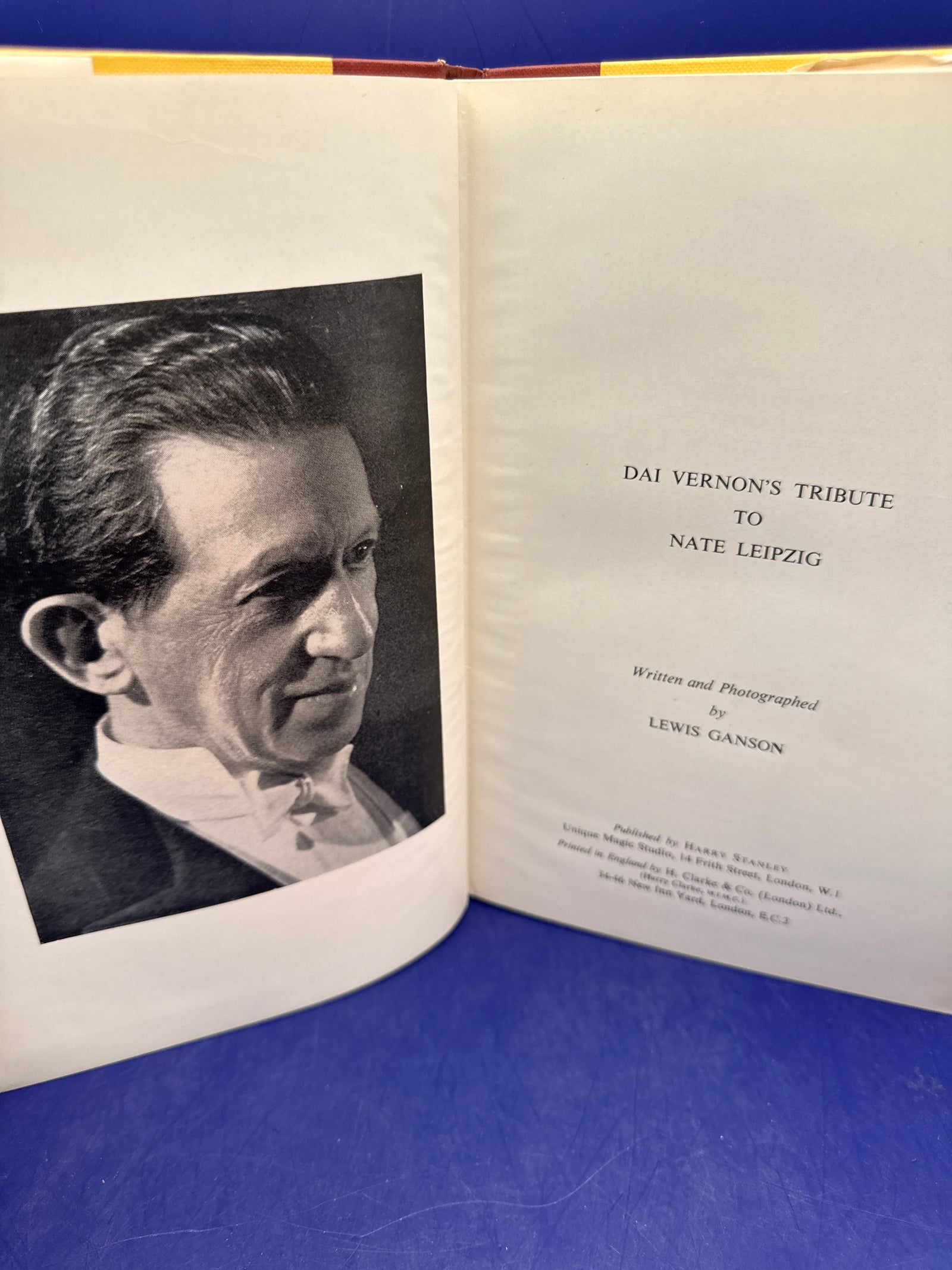 Same for Dai Vernon’s Tribute to Nate Leipzig by Lewis Ganson 1st edition ESTATE