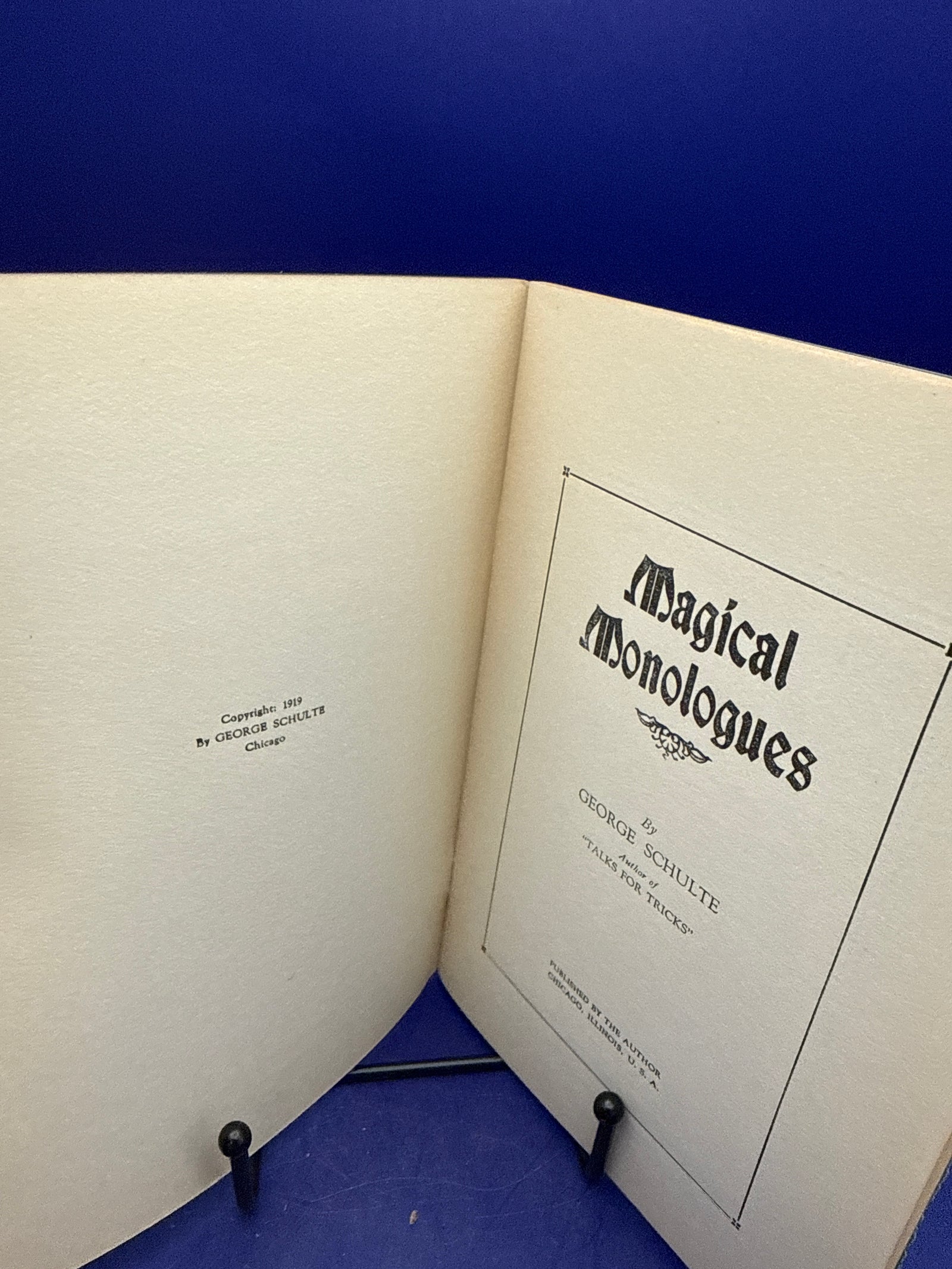 Magical Monologues by George Schulte 1919 ESTATE