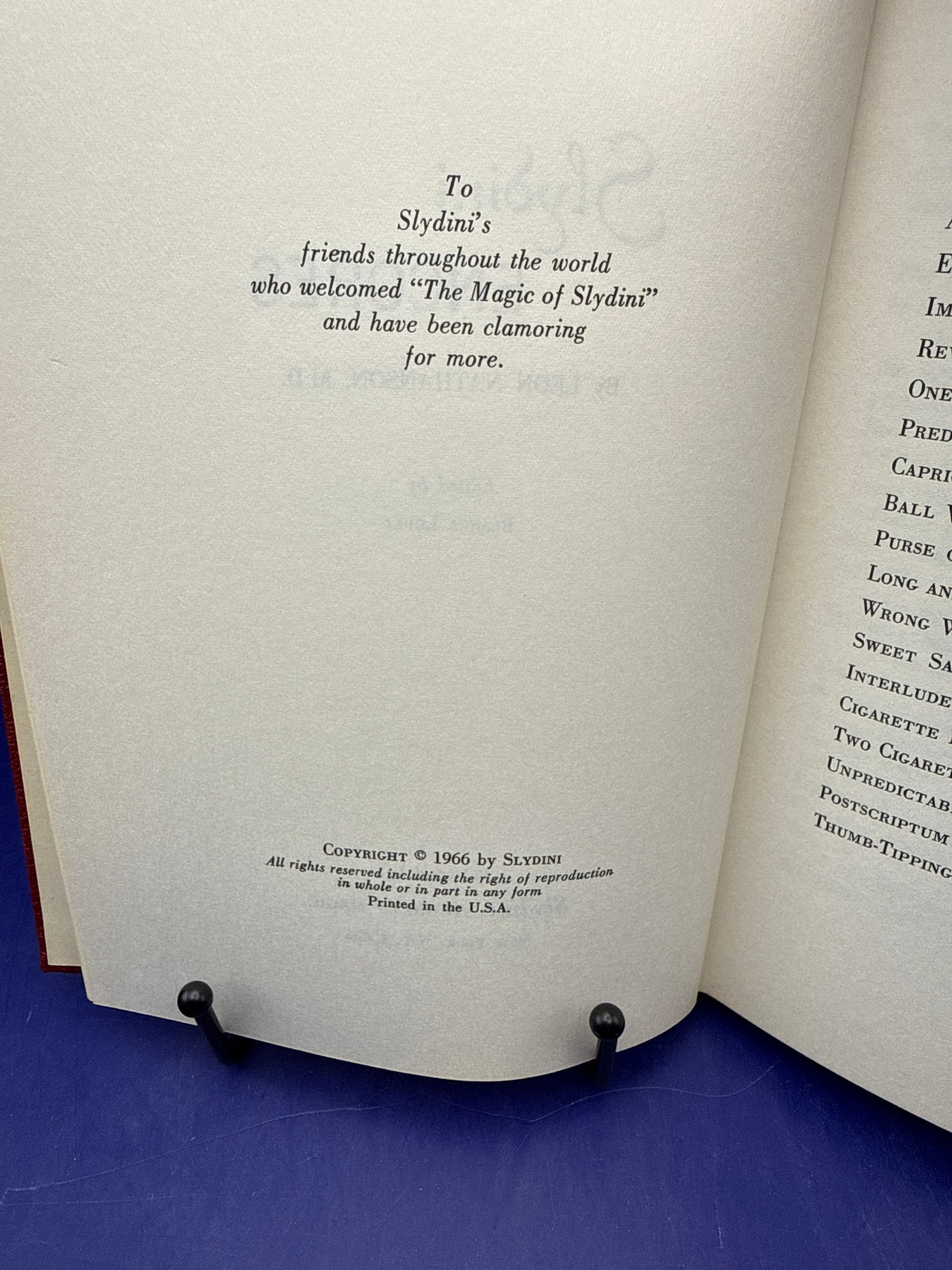 Slydini Encores by Leon Nathanson 1966 Inscribed by Slydini