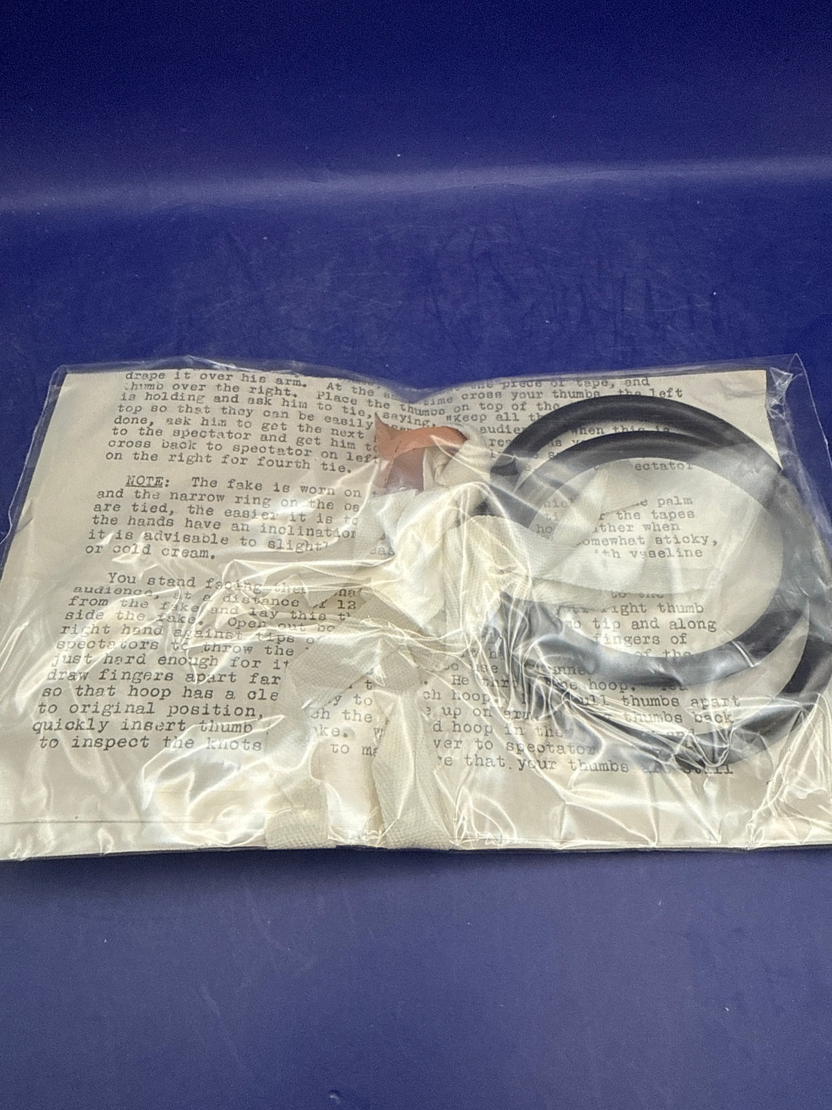 Vintage Abbott’s Thumb Tie Magic Trick – Original Instructions & Gimmick