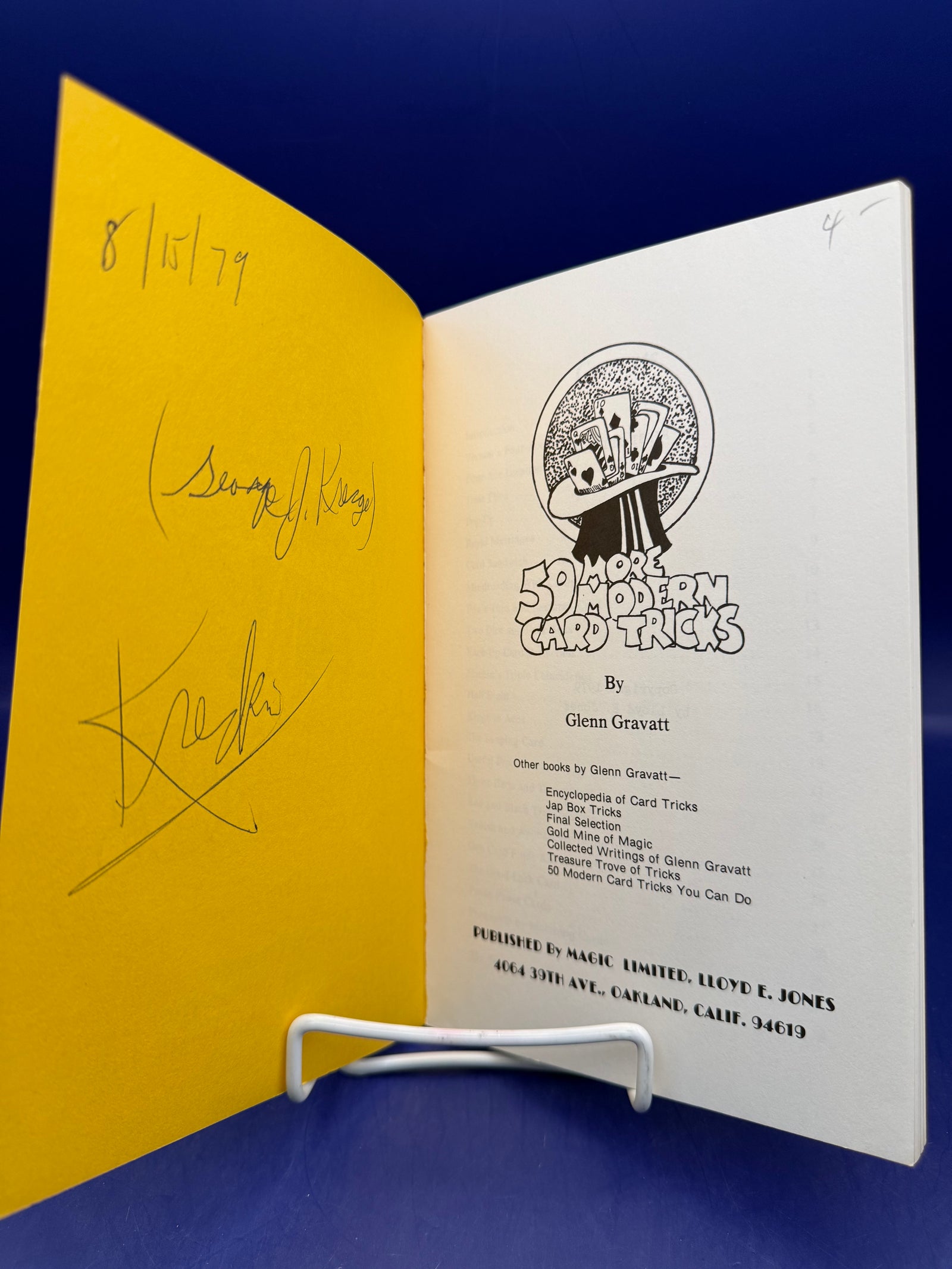 50 More Modern Card Tricks by Glenn Gravatt 1979 Ex Libris Kreskin