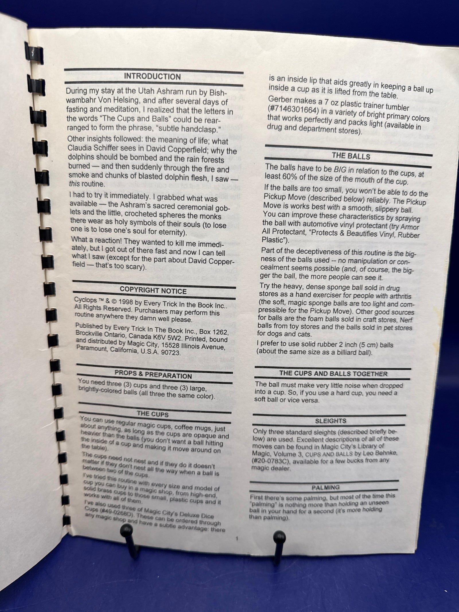 Cyclops: Bob Farmer's One-Ball Cups and Balls Routine 1998