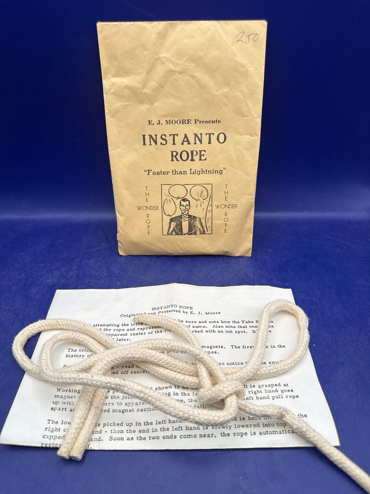 Instanto Rope by E.J. Moore – Vintage Gimmicked 1st Magnetic Rope Routine