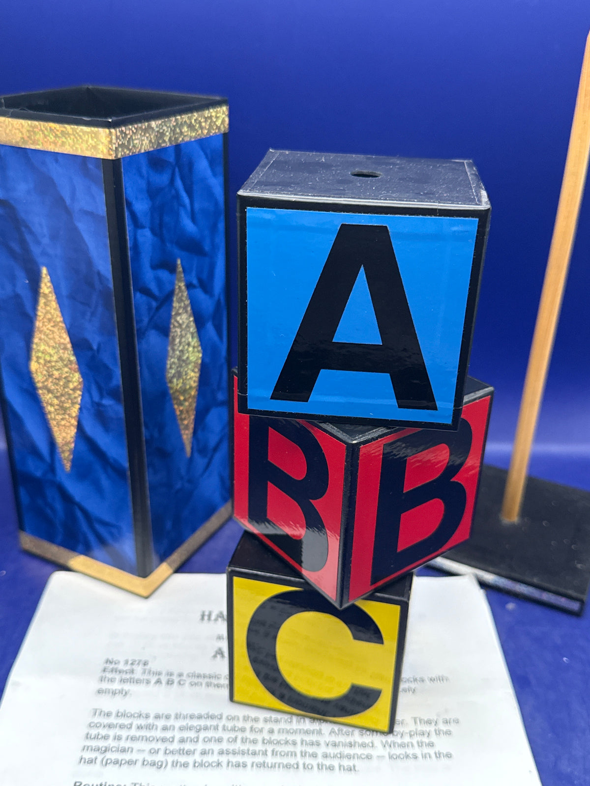 Vintage Harries Magic Super De Luxe ABC Blocks Stage Trick Set with Instructions ESTATE