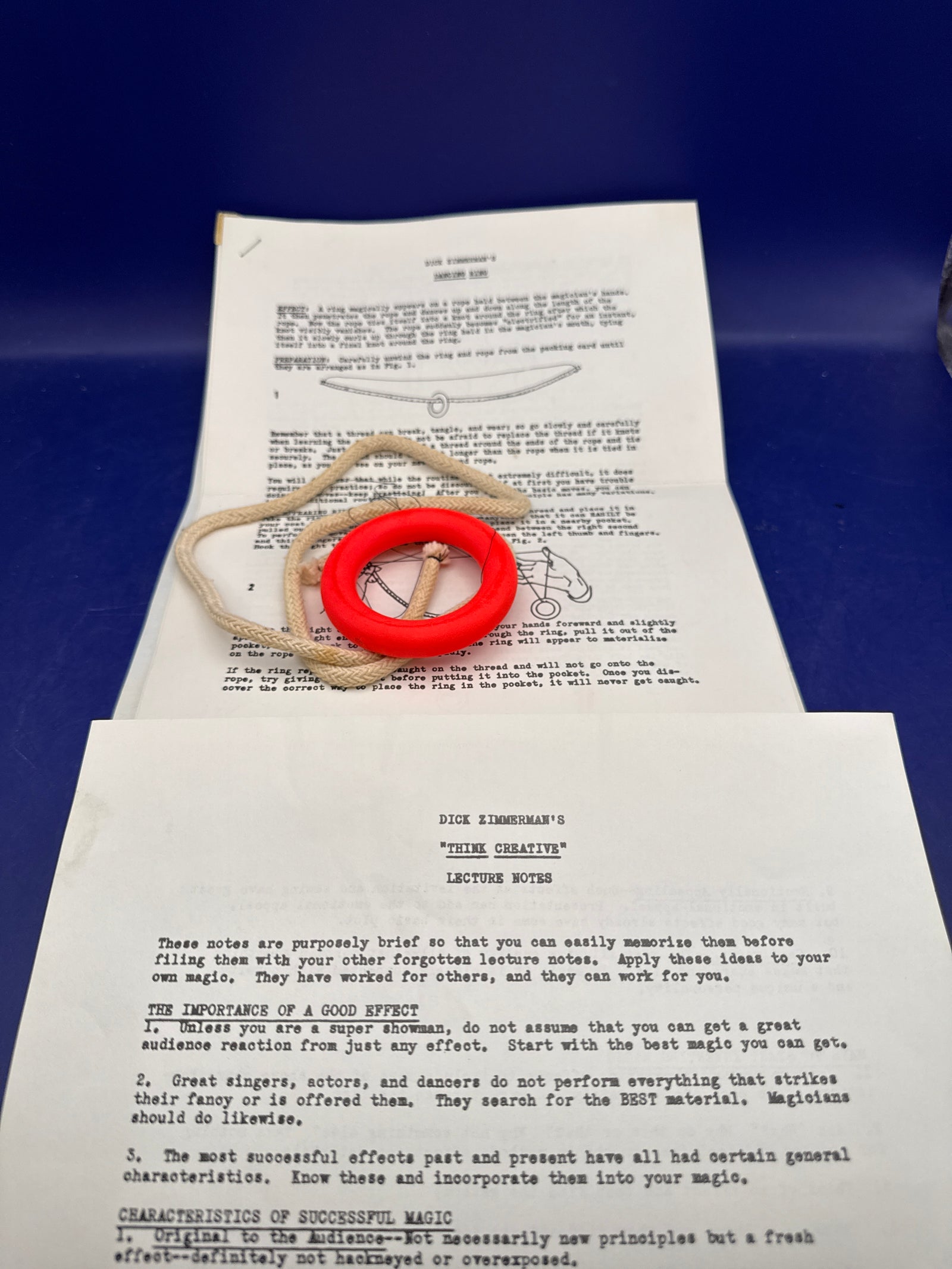 Dick Zimmerman’s Dancing Ring & Think Creative Lecture Notes ESTATE