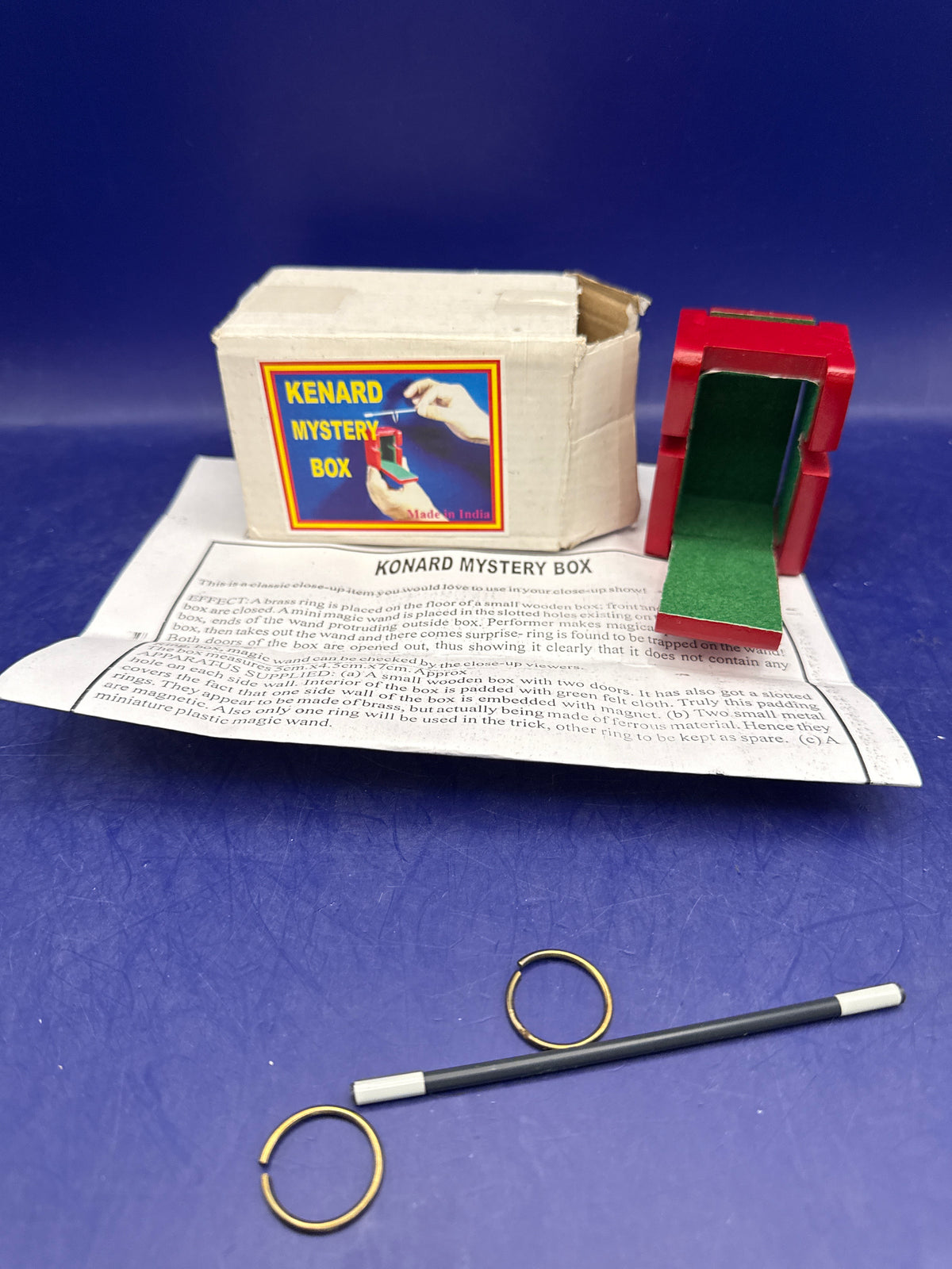 Kenard Mystery Box Magic Trick - Ring On Wand Penetration Made In India