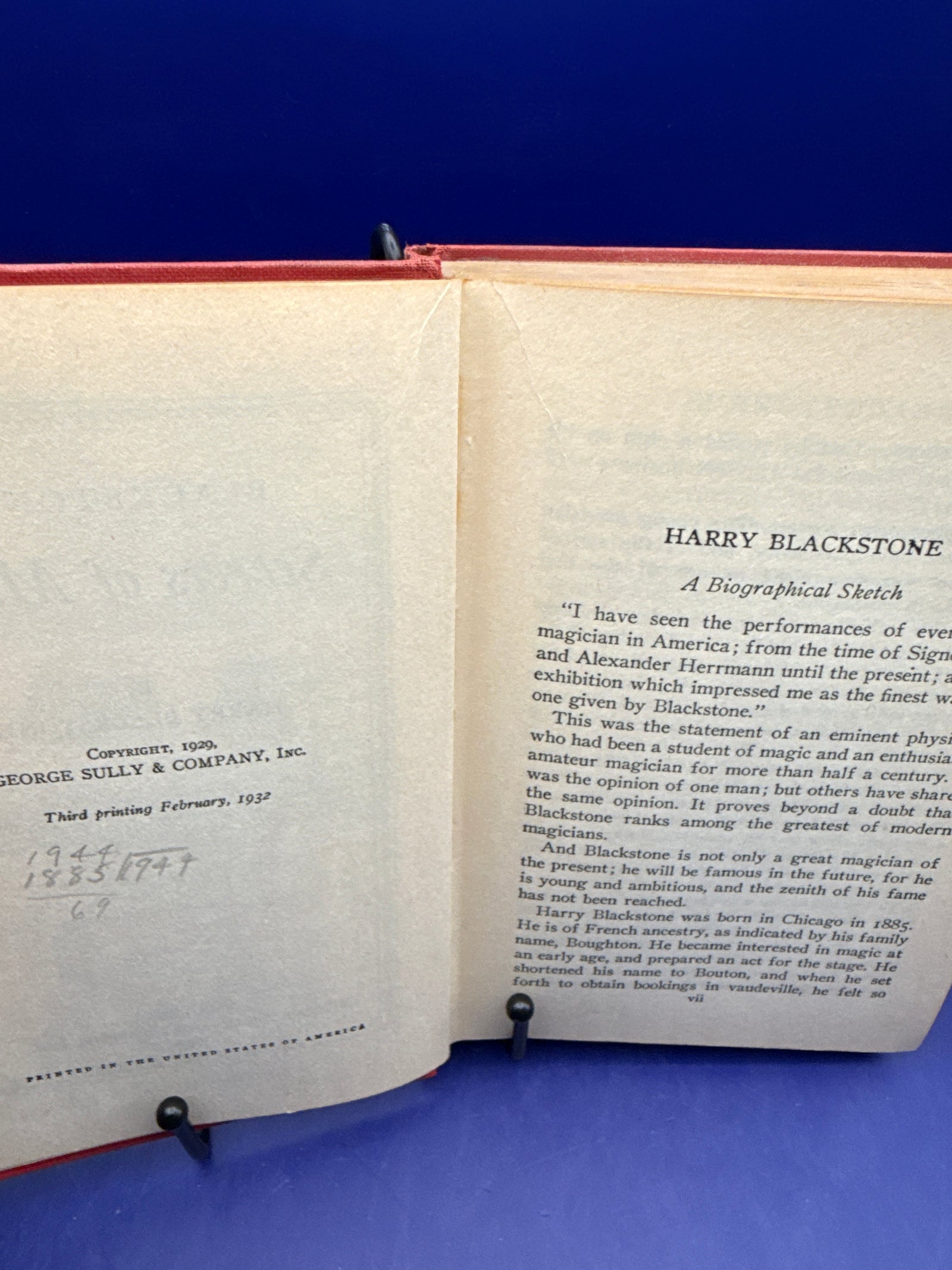 Blackstone's Secrets of Magic 3rd Printing 1932 by Harry Blackstone ESTATE