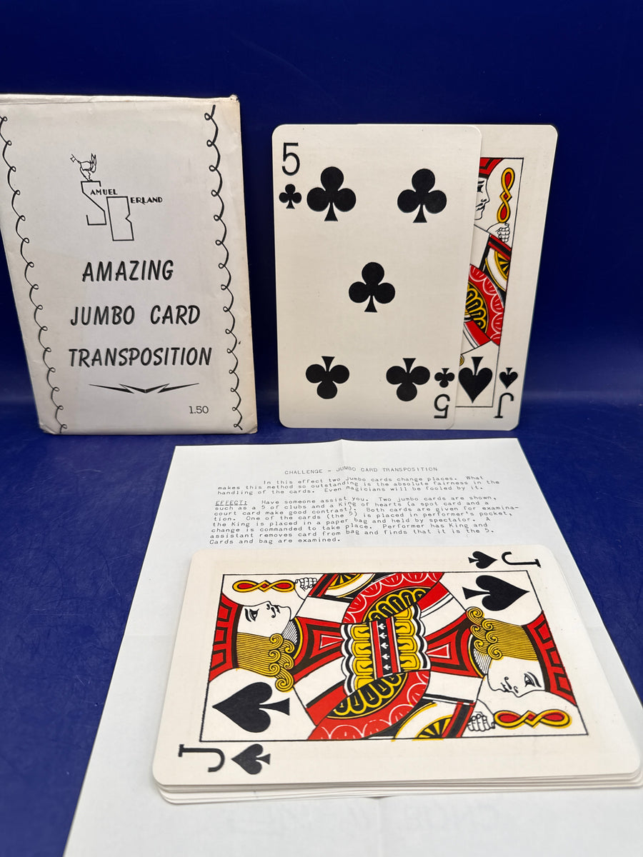 Samuel Berland Vintage Amazing Jumbo Card Transposition