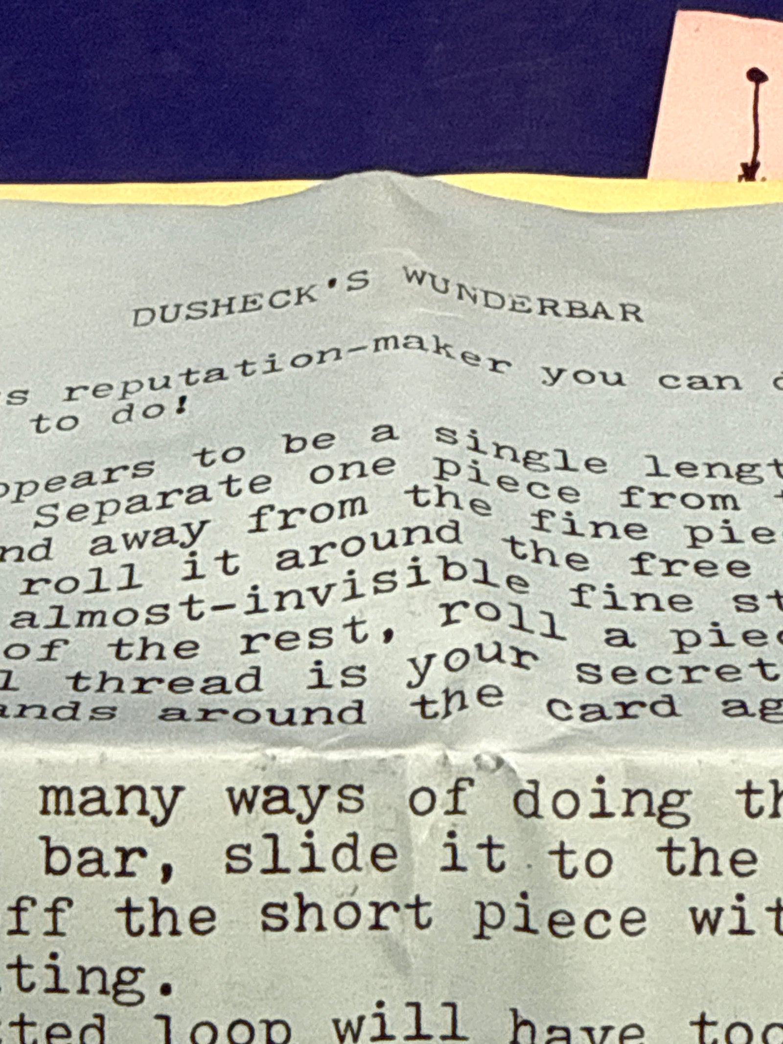 Steve Dusheck’s Wunderbar Vintage c1980 ESTATE