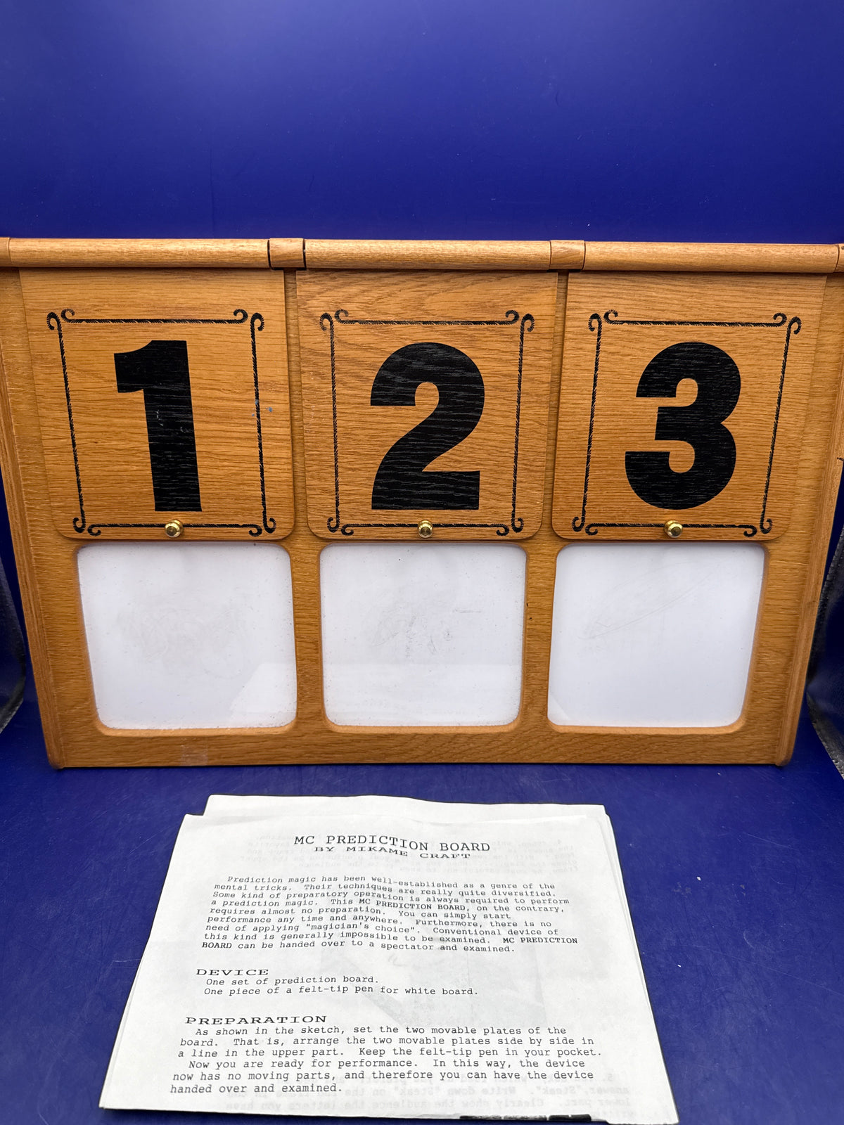 Mikame Craft Prediction Board – Vintage Wooden Stage Mentalism Board