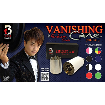 Vanishing Metal Cane (Black) by Handsome Criss and Taiwan Ben Magic - Trick-SALE