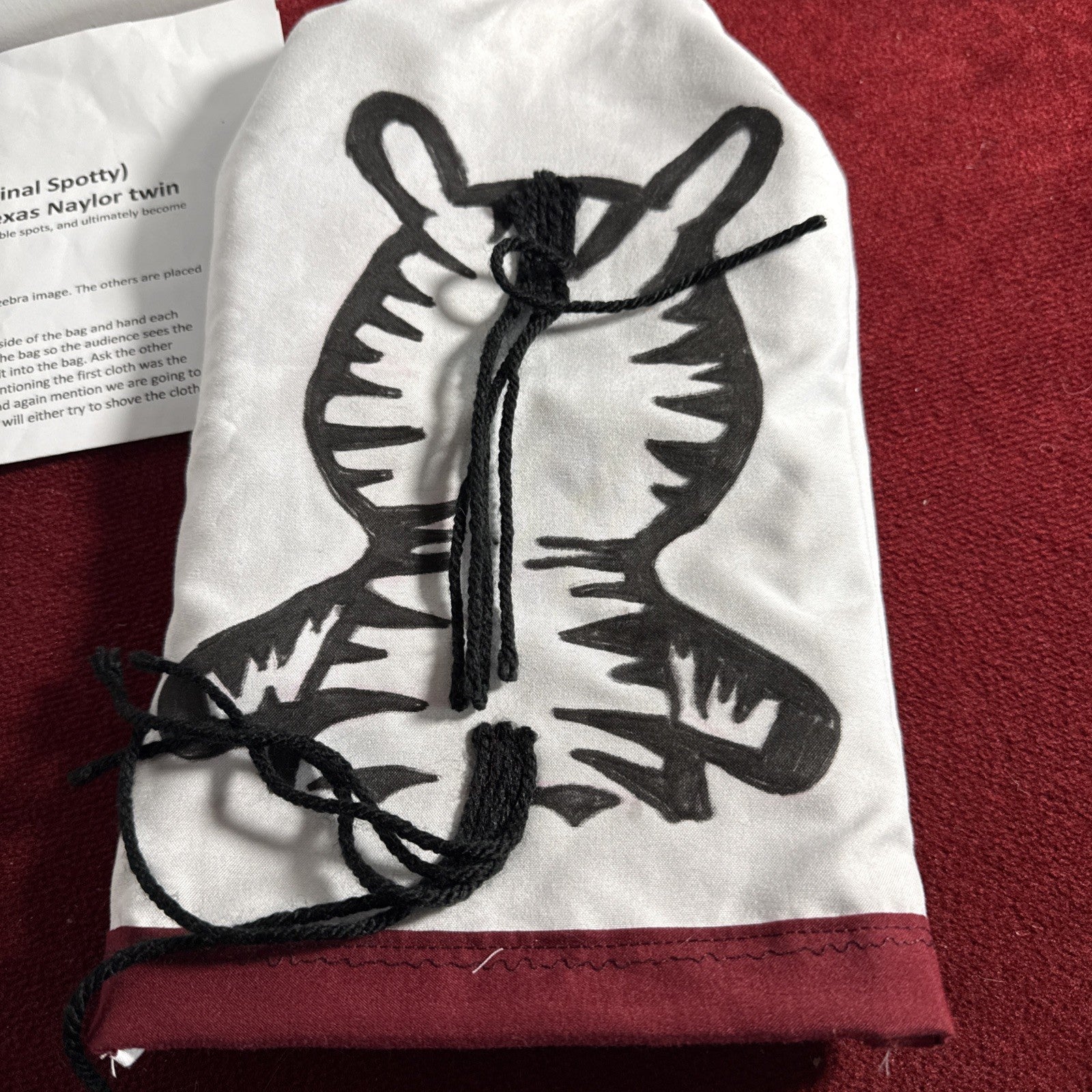 Bubba “Spotty” Style Gag/change Bag-Appearing Zebra-Kids Show-clown- Magic-RARE