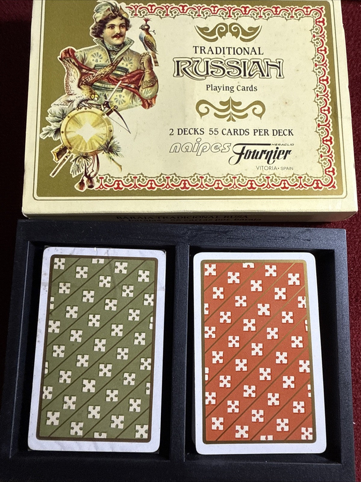 Traditional Russian Playing Cards-2 Decks-naipes Fournier Made In SPAIN