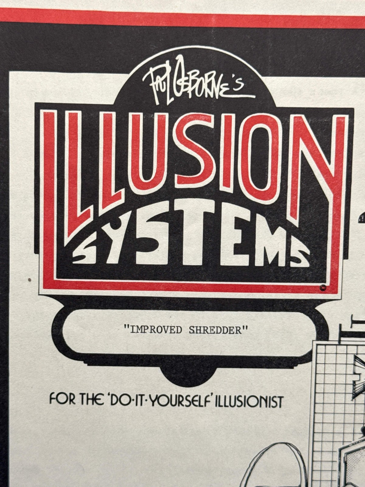 Paul Osborne Illusion Systems plans for the Improved Shredder c1980 Vintage plan