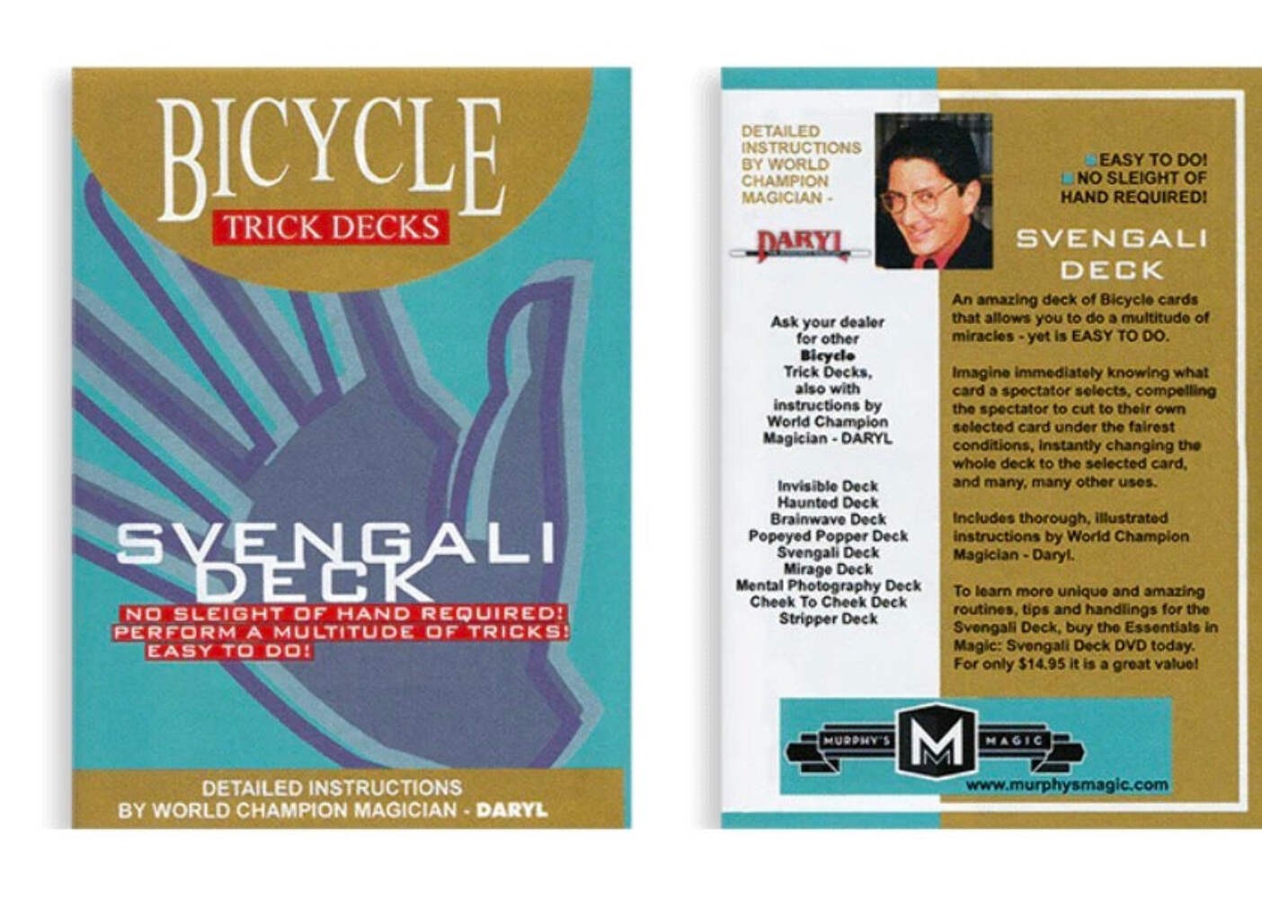 Svengali Deck - Bicycle Poker - Instructions by Daryl - Murphy’s Magic