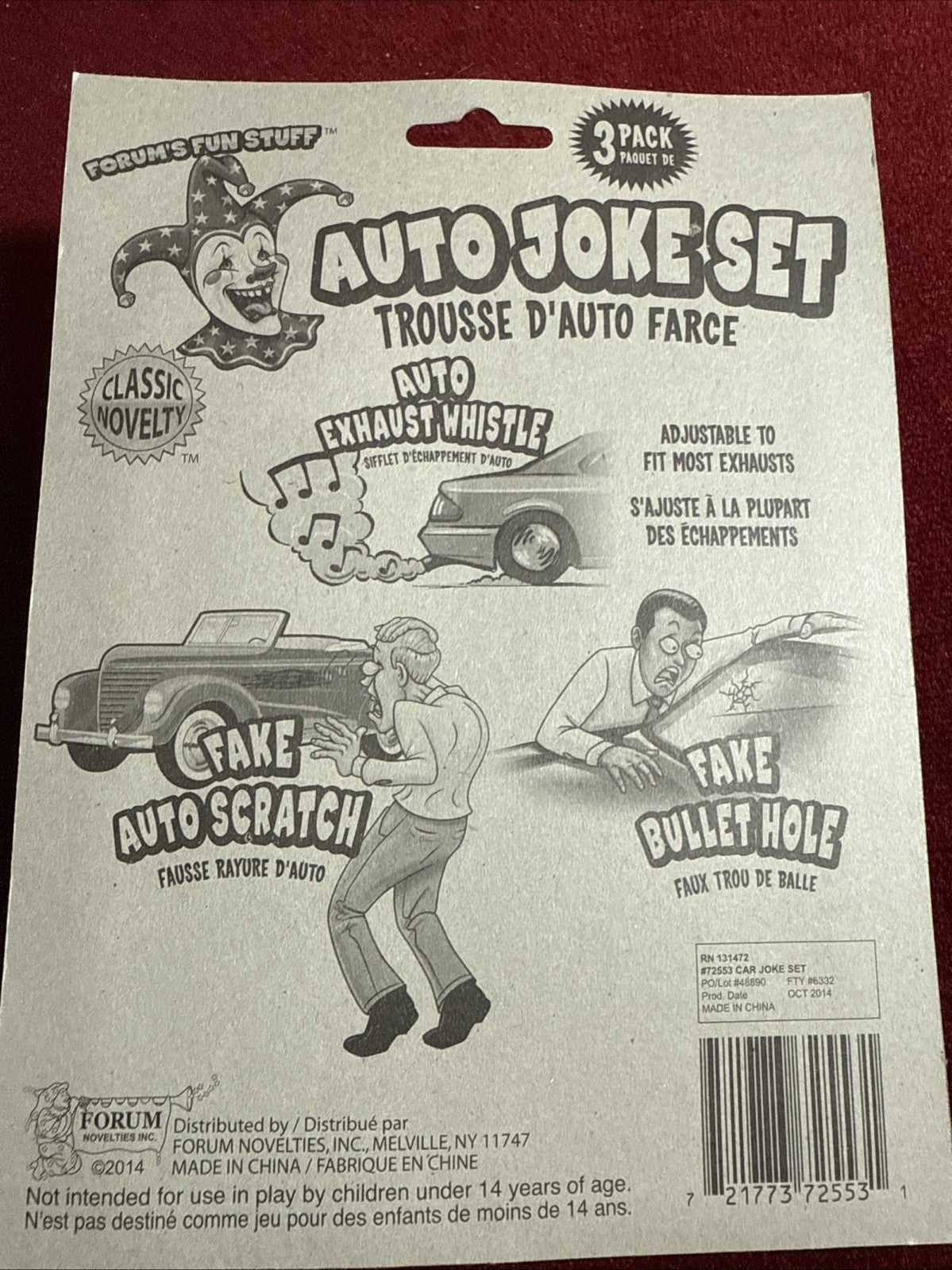 Auto Joke Set-Exhaust Whistle-Fake Scratches-Fake Bulletholes-gag-prank-funny