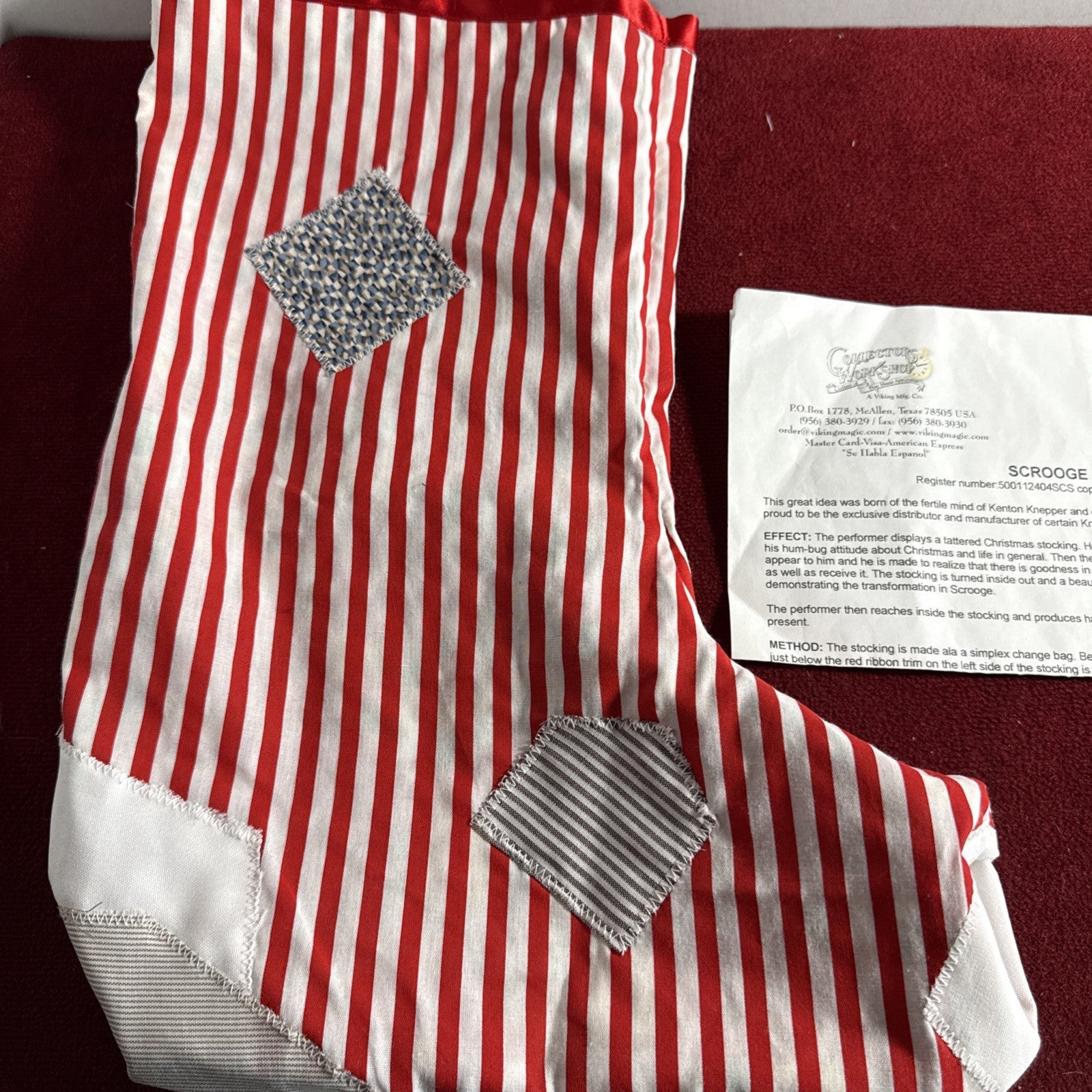 Collectors Workshop Viking Mfg Scrooge Christmas Stocking Change Bag RARE 2004 