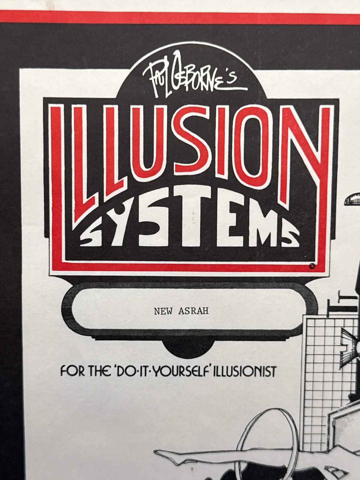 Paul Osborne Illusion Systems plans for the New Asrah c1980 Vintage plans