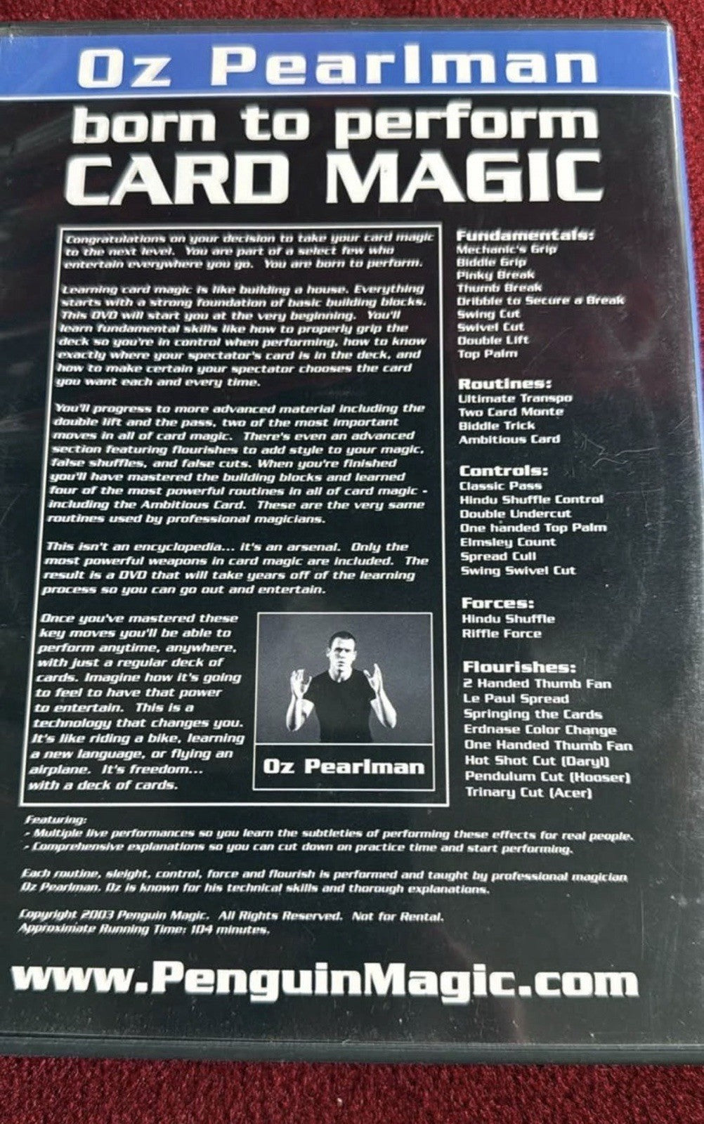 Born To Perform Card Magic By Oz Pearlman (DVD) Card Magic Trick Mentalism