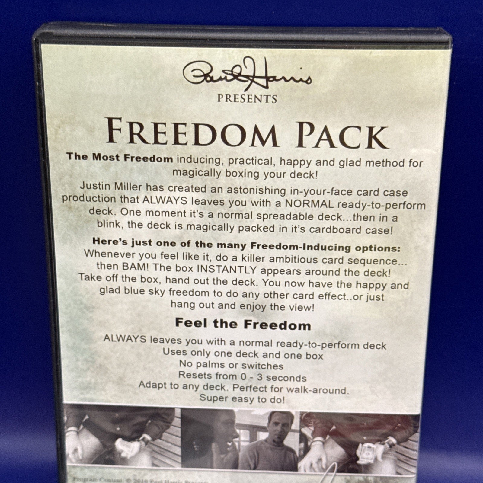 Justin Miller's Freedom Pack DVD & Gimmicks Card Magic Appearing Box