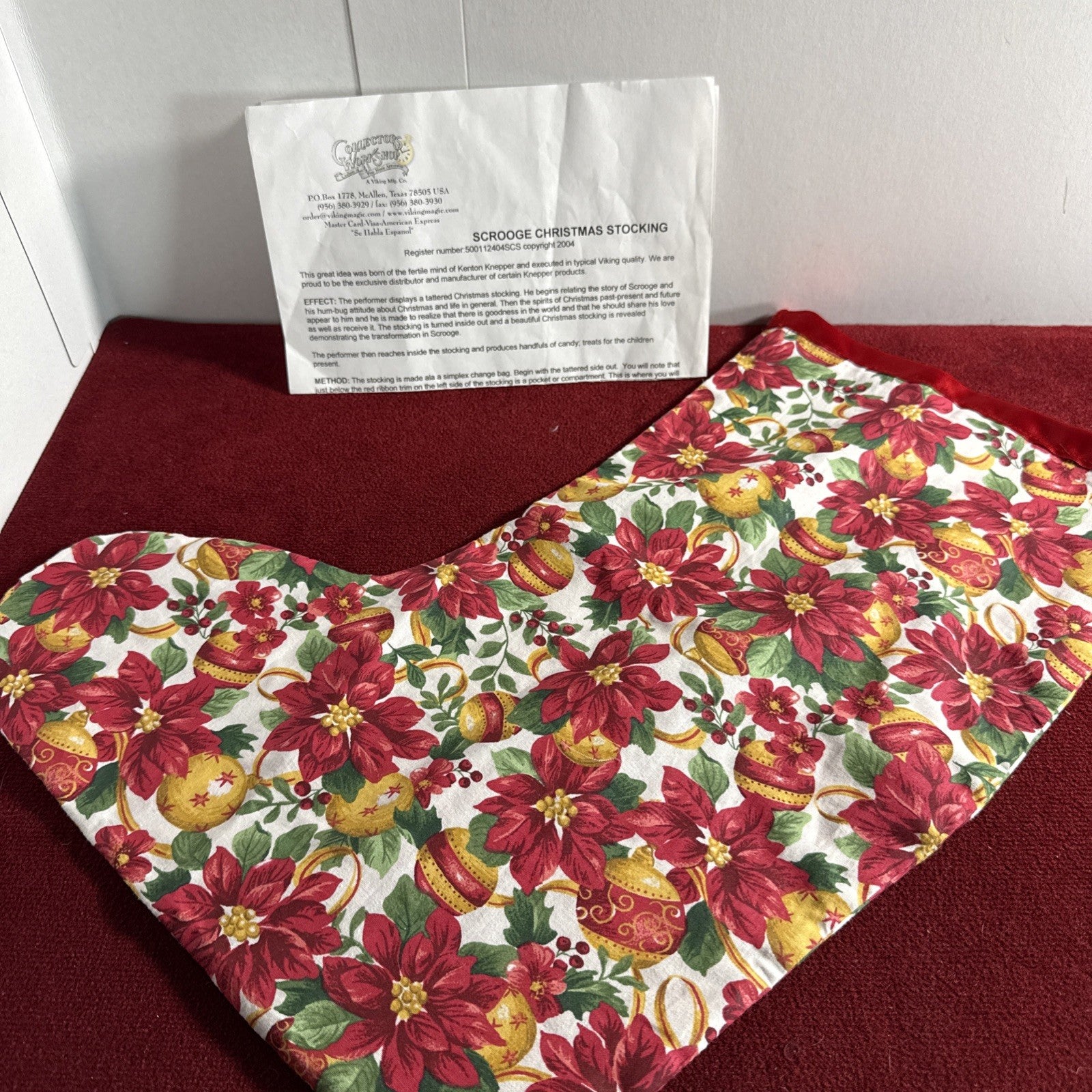 Collectors Workshop Viking Mfg Scrooge Christmas Stocking Change Bag RARE 2004 