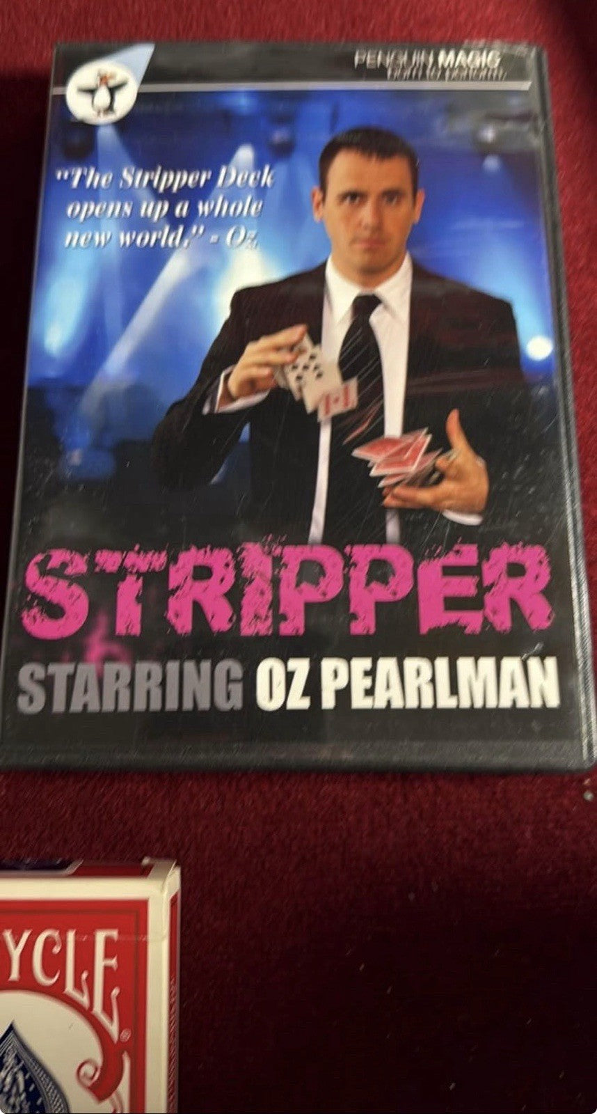 STRIPPER Deck Starring Oz Pearlman (DVD + Red bicycle Deck) Card Magic Trick