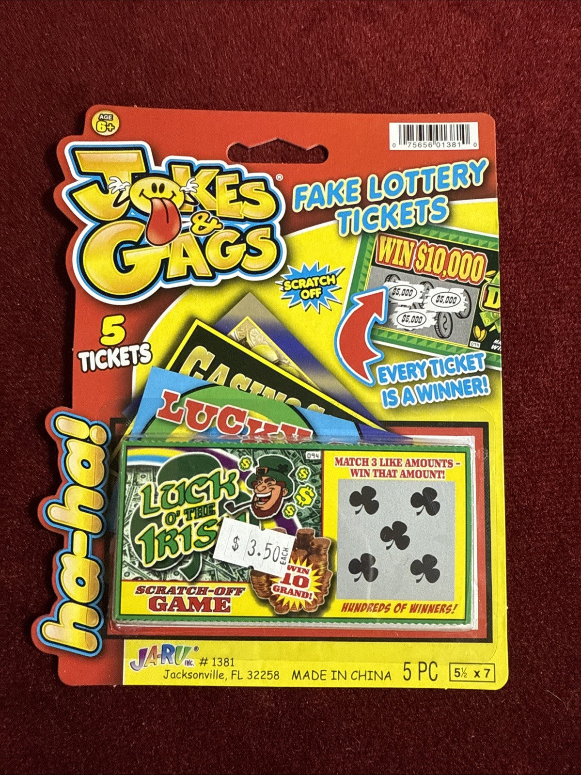 Fake Lottery Tickets Bundle Of 5-Joke-gag-prank-Every Ticket Wins (12 Pack-1dz)