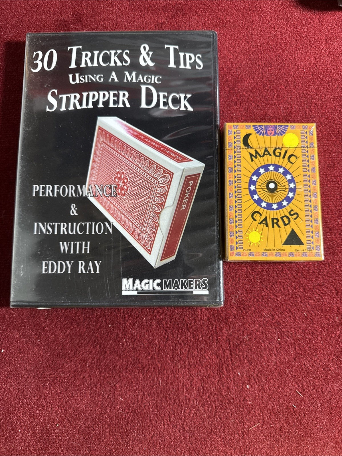 30 Tricks and Tips W/Stripper Deck DVD & Deck Magic Makers Card Trick Easy To Do