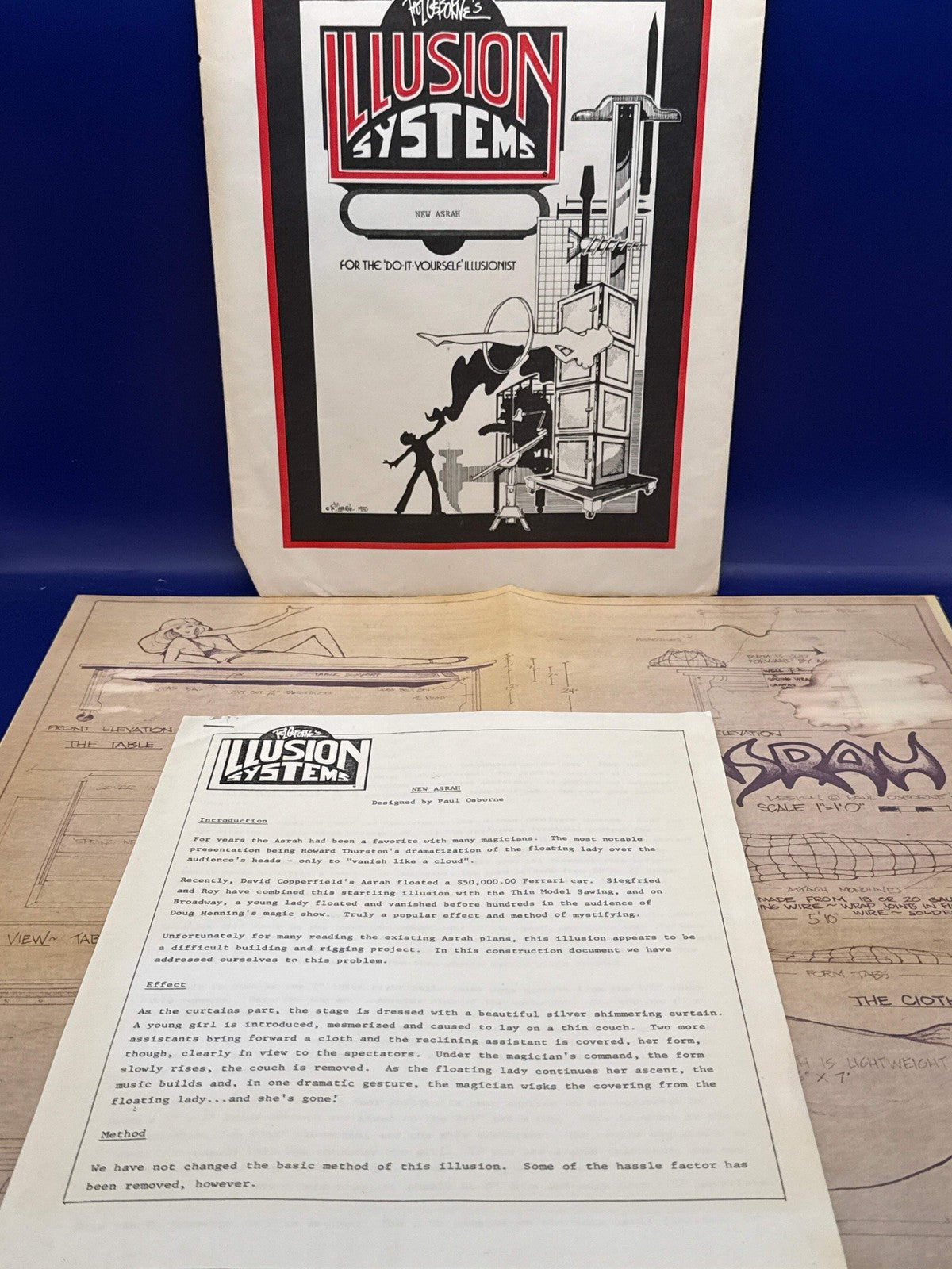 Paul Osborne Illusion Systems plans for the New Asrah c1980 Vintage plans