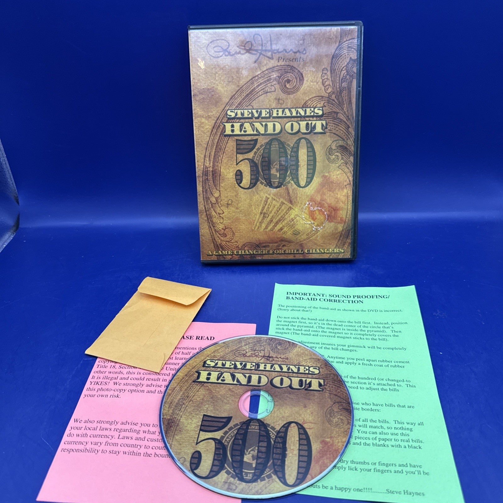 Hand Out 500 by Steve Haynes (DVD + Gimmick) ULTIMATE in bill changes