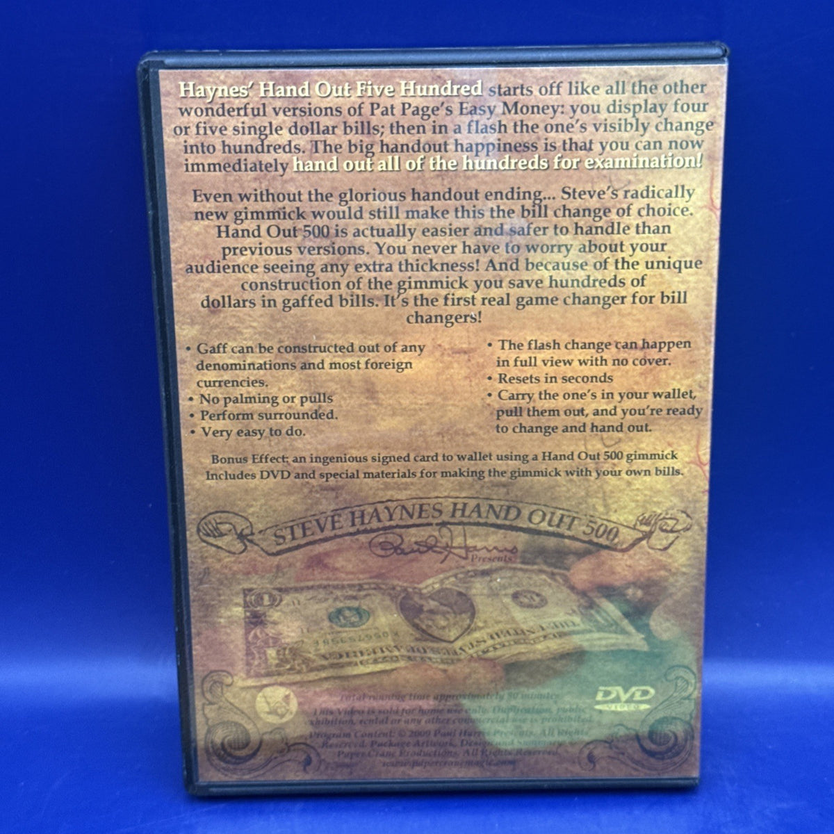 Hand Out 500 by Steve Haynes (DVD + Gimmick) ULTIMATE in bill changes