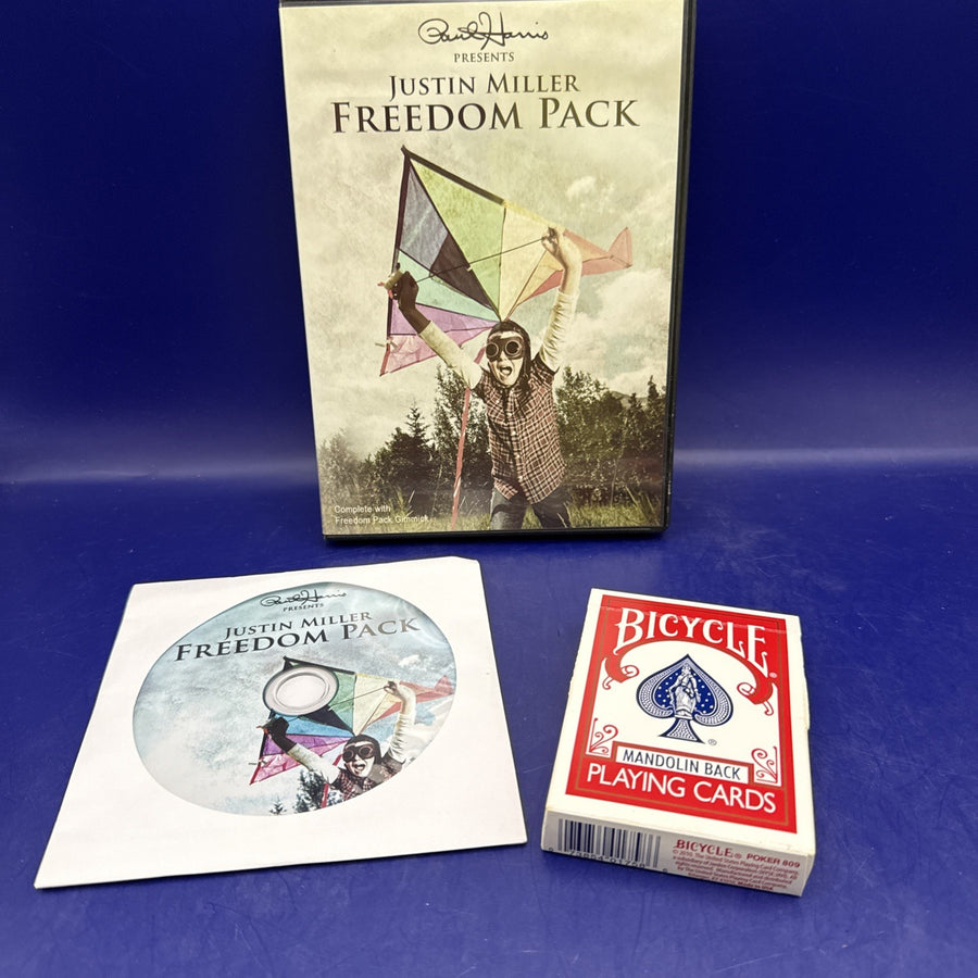 Justin Miller's Freedom Pack DVD & Gimmicks Card Magic Appearing Box
