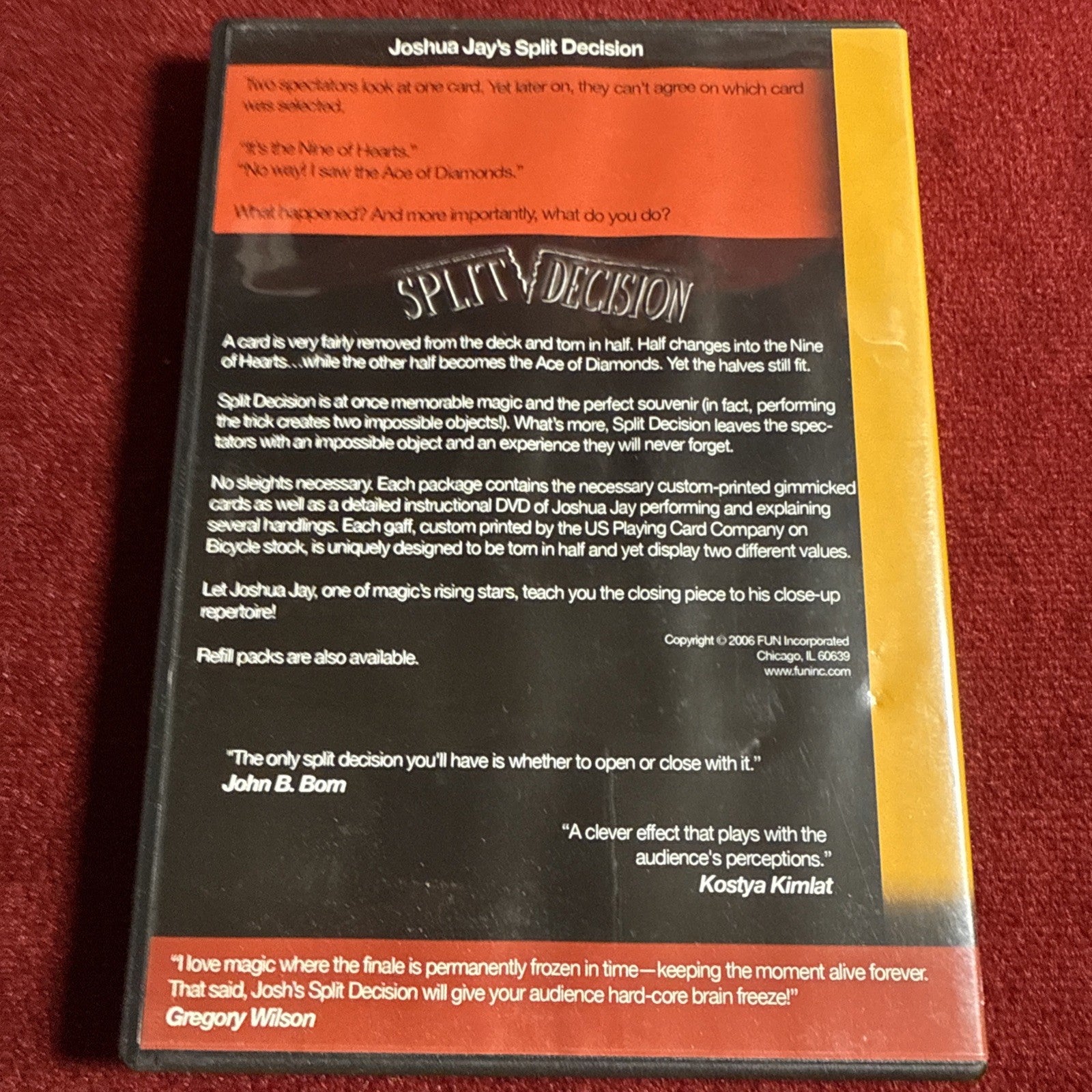 Split Decision by Joshua Jay Royal Magic Sleight of Hand Card Trick & DVD
