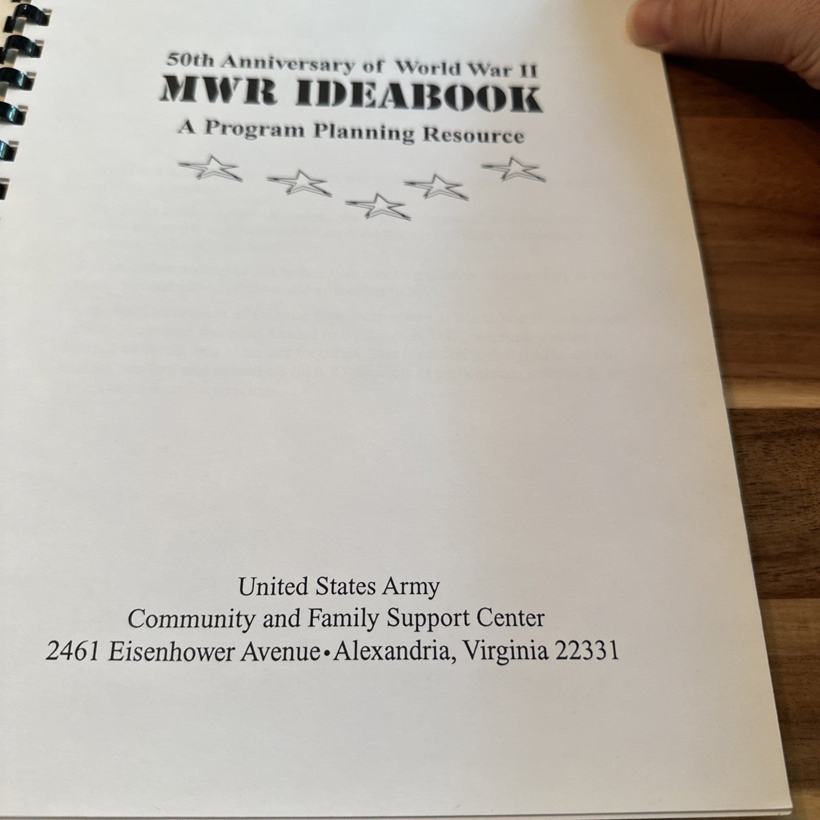 50th Anniv Of World War 2 MWR Idea Book Planning Resource RARE - Kent Cummins