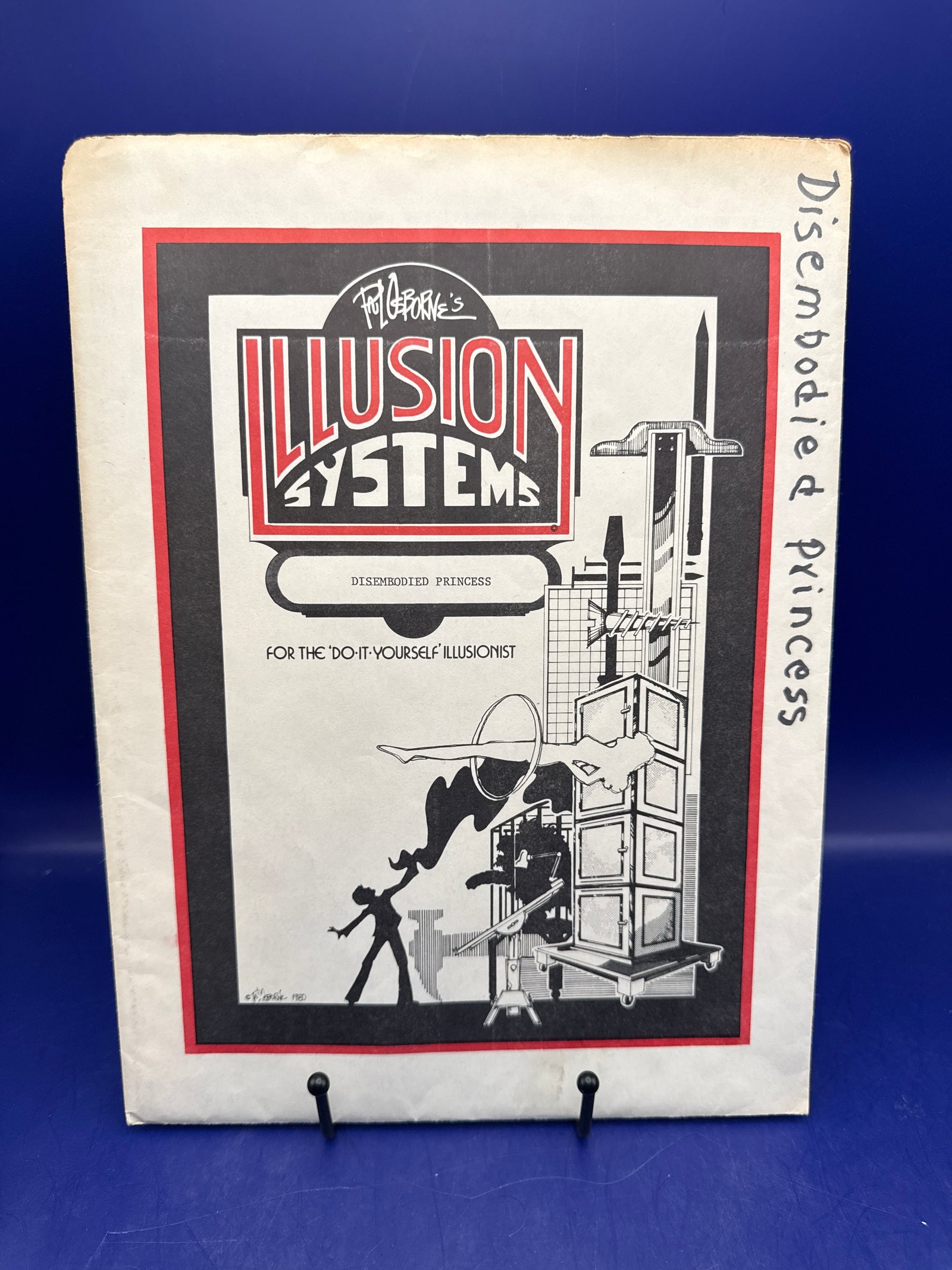 Paul Osborne Illusion Systems plans for Disembodied Princess c1980 Vintage plans