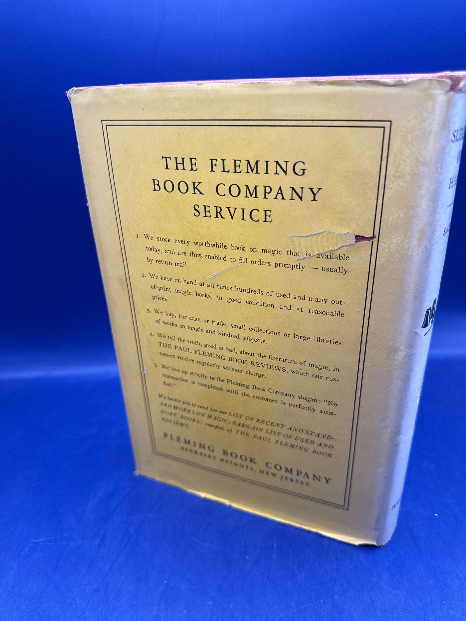 Sleight of Hand by Edwin T Sachs 1946 ESTATE