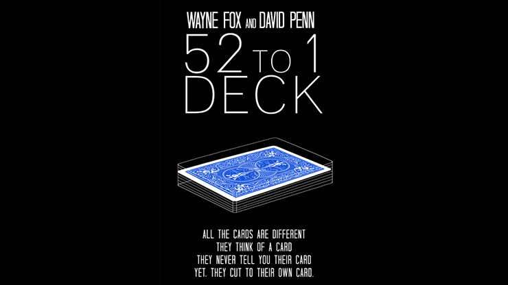 The 52 to 1 Deck Blue (Gimmicks and Online Instructions) by Wayne Fox and David Penn - Trick-SALE