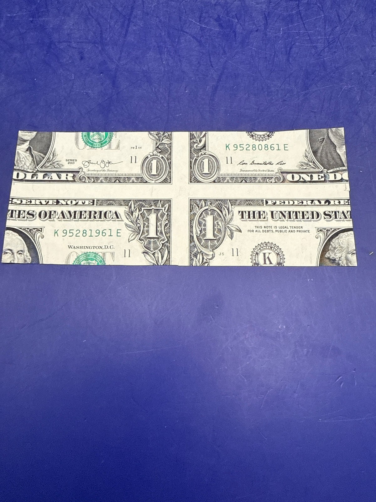 Original Jim Lewis Mis-Made Dollar Bill - Genuine US Currency