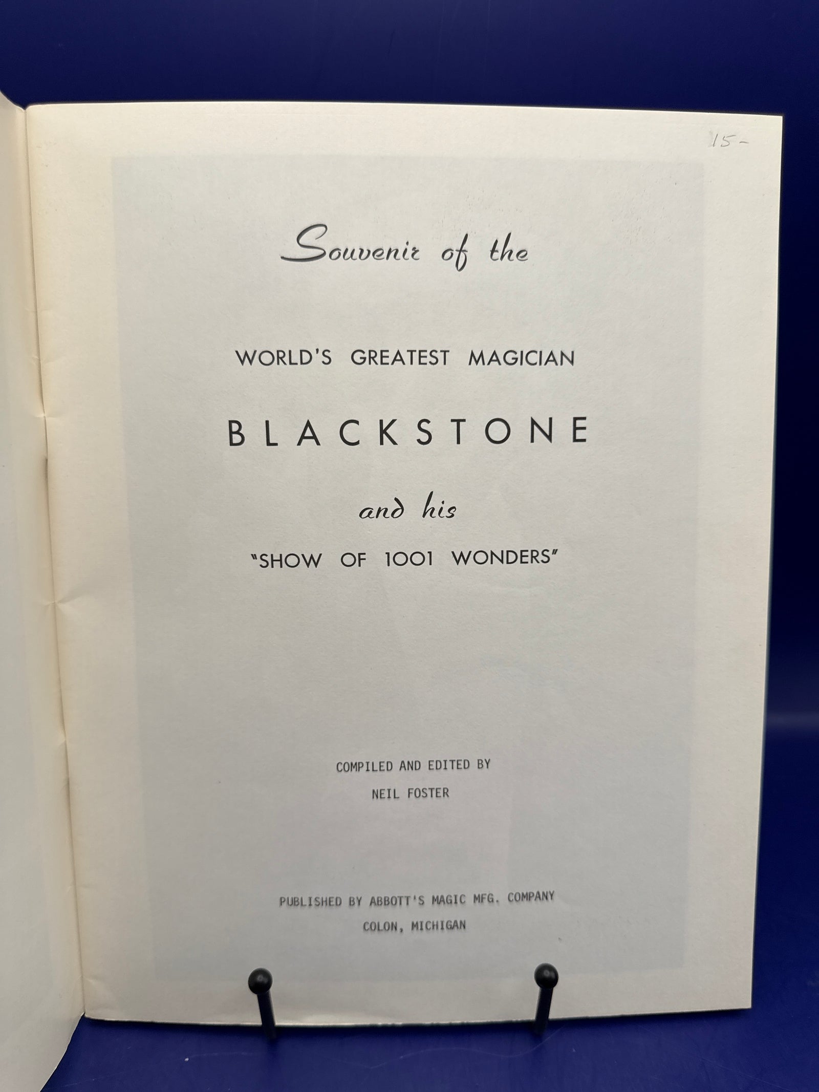 The Great Blackstone World's Greatest Magician and His Show of 1001 Wonders Abbott’s Magic 1970 ESTATE