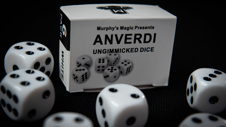 NON GIMMICKED DICE 6 PACK/WHITE by Tony Anverdi - Trick-SALE