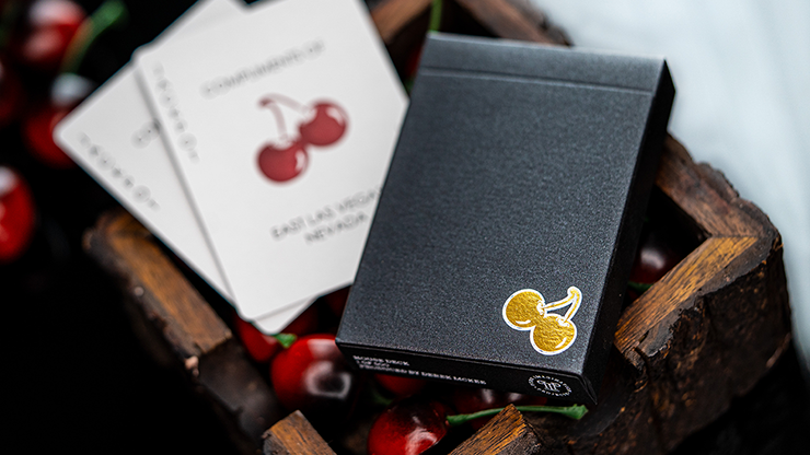 Cherry Casino House Deck (Monte Carlo Black and Gold) Playing Cards by Pure Imagination Projects-SALE