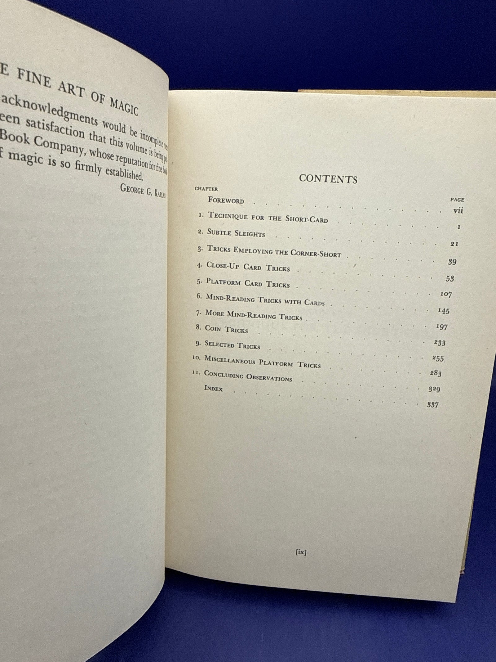 The Fine Art of Magic by George G. Kaplan - 1st Ed - ESTATE