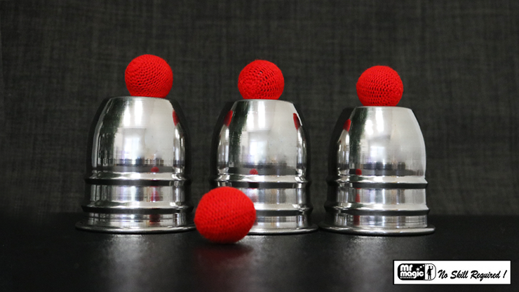 STAINLESS STEEL CUPS AND BALLS by Mr. Magic - Trick-SALE