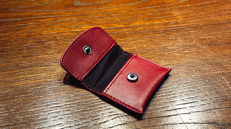 The Cowhide Coin Wallet (Red) by Bacon Magic - Trick-SALE