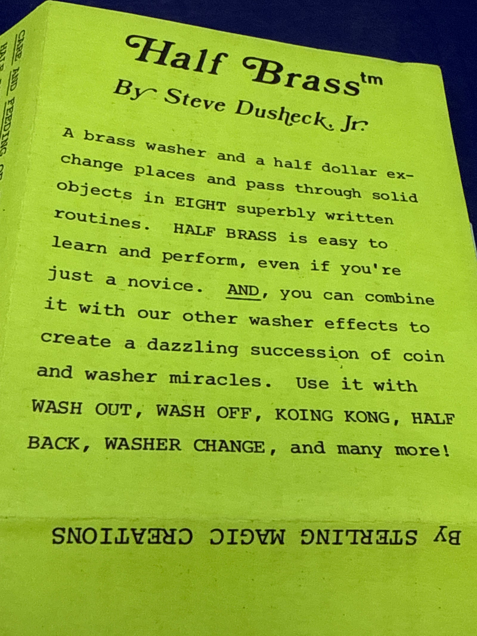 Half Brass by Steve Dusheck Jr. & Sterling Magic Creations Vintage Rare