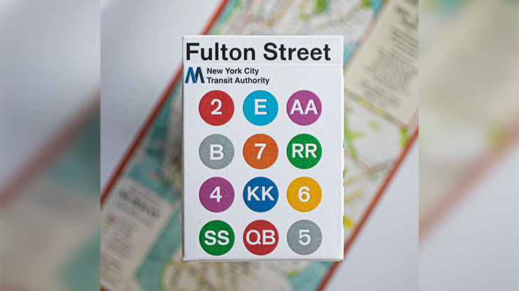 WHITE EDITION FULTON STREET MTA PLAYING CARDS (1972 VIGNELLI MAP EDITION)-SALE