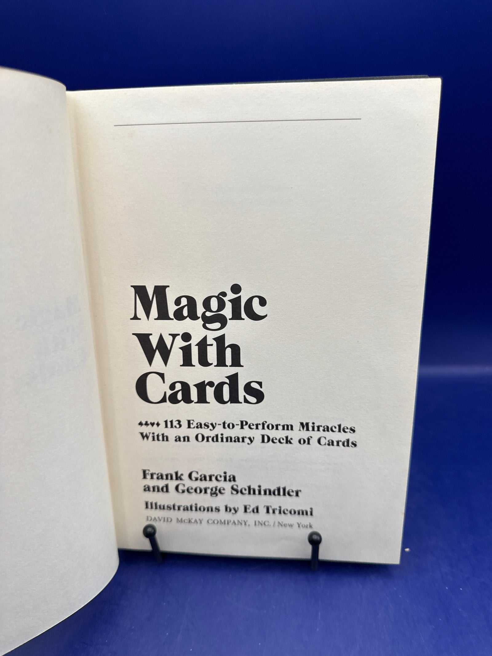 Magic with Cards Frank Garcia & George Schindler HC 1st ed 1975 ESTATE