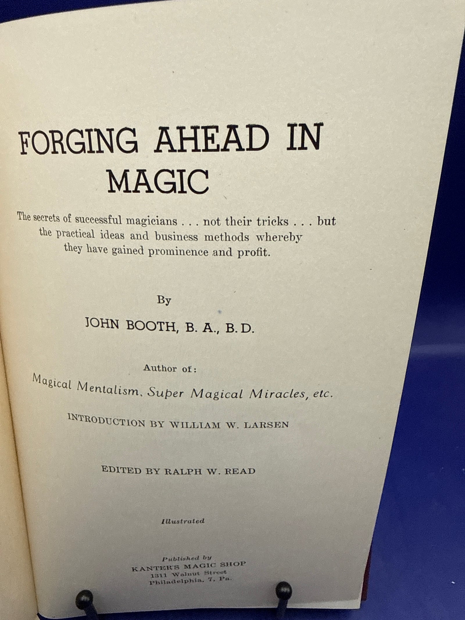 Forging Ahead in Magic by John Booth 1939 Inscribed ESTATE