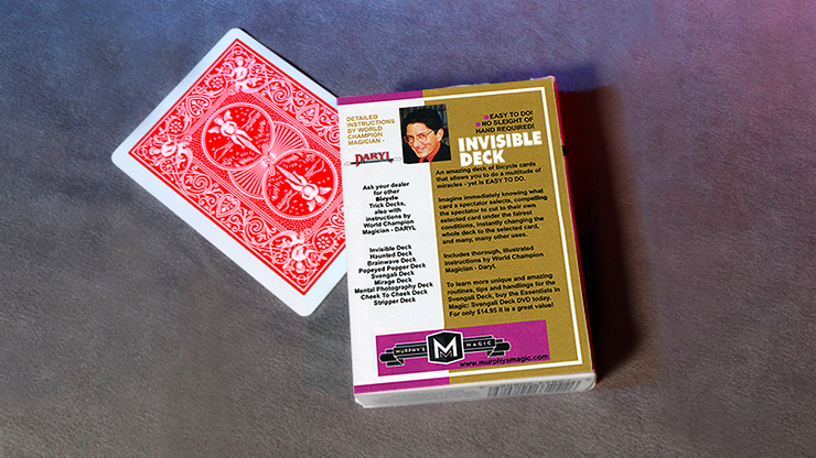 Invisible Deck - Bicycle Poker  - Instructions by Daryl - Murphy’s Magic
