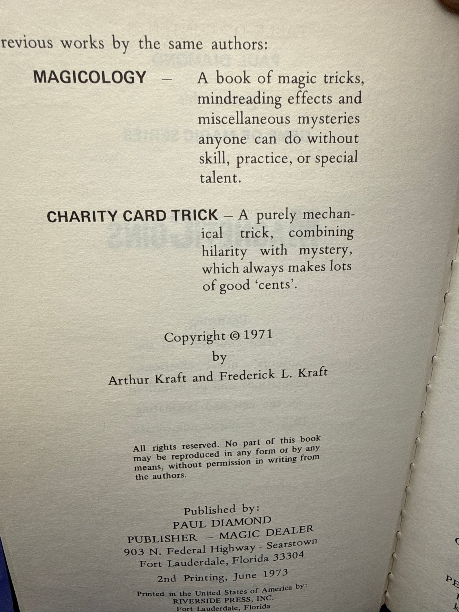 Magneticoins by Fredrick & Arthur Kraft - Paul Diamond Gems of Magic Book 1 1973